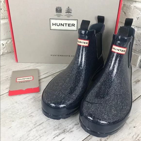 hunter chelsea boots navy